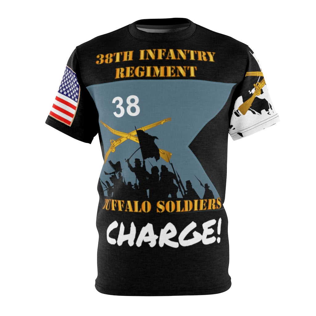 All Over Printing - Army - 38th Infantry Regiment on Guidon with Bayonet Charge - Buffalo Soldiers