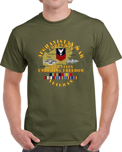 Navy - Afghanistan War  Corpsman - Operation Enduring Freedom  - Veteran W Fmf - Afghan Svc Classic T Shirt