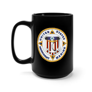 Black Mug 15oz - USMM - Emblem - US Merchant Marine