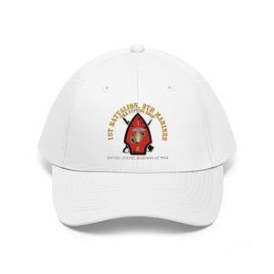 Unisex Twill Hat - USMC - 1st Bn, 8th Marines - The Cutting Edge - Marines at War - Hat - Direct to Garment (DTG) - Printed