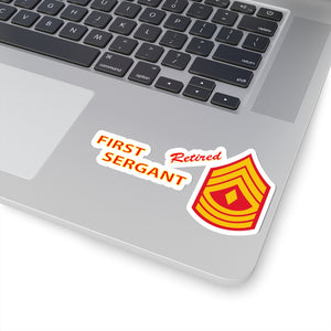 Kiss-Cut Stickers - USMC - E8 - First Sergeant (1SG) - Retired X 300