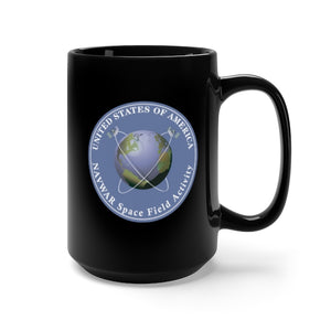 Black Mug 15oz - NAVWAR Space Field Activity  wo Txt X 300