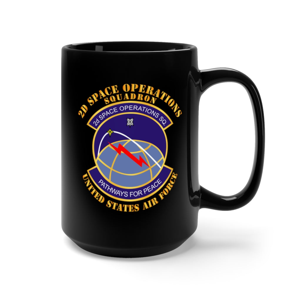 Black Mug 15oz - USAF - 2d Space Operations Squadron