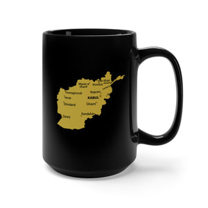 Black Mug 15oz - Afghan - Afghanistan Map