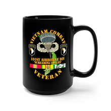 Load image into Gallery viewer, Black Mug 15oz - Army - Vietnam Combat Veteran w 101st Airborne Div SSI V1
