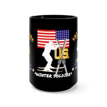 Load image into Gallery viewer, Black Mug 15oz - Amy, Navy, Marines, Air Force, National Guard, USCG, Ski Warfare - Ski Combat - Winter Warfare - Winter Soldier
