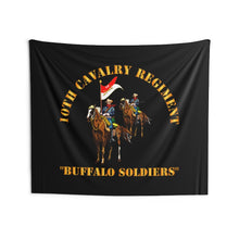 Load image into Gallery viewer, Indoor Wall Tapestries - Army - 10th Cavalry Regiment w Cavalrymen - Buffalo Soldiers
