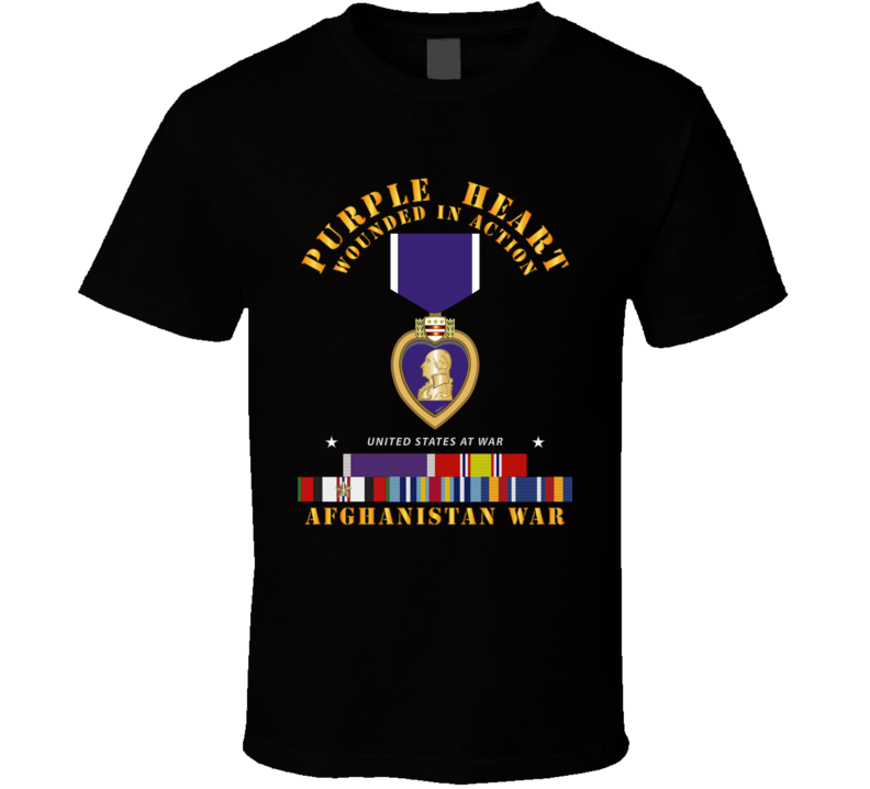 Purple Heart - Wia W Afghanistan Svc W Purple Heart Ribbon T Shirt