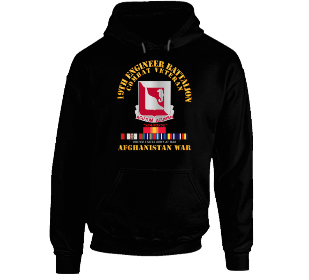 Army - 19th Engineer Battalion - Afghanistan War w SVC V1 Hoodie