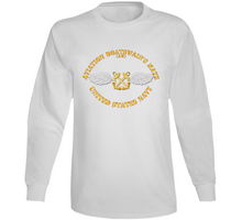 Load image into Gallery viewer, Navy - Rate - Aviation Boatswain&#39;s Mate - Gold Anchor w Txt Long Sleeve
