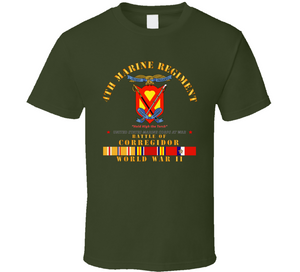 Usmc - 4th Marine Regiment - Battle Of Corregidor - Wwii W Pac Svc Classic T Shirt