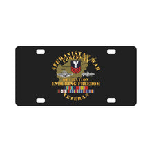 Load image into Gallery viewer, Navy - Afghanistan War Corpsman - Operation Enduring Freedom - Veteran w FMF - AFGHAN SVC Classic License Plate
