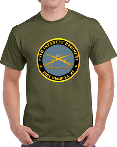 Army - 25th Infantry Regiment - Fort Missoula, MT - Buffalo Soldiers w Inf Branch V1 Classic T Shirt & Crewneck Sweatshirt