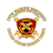 Load image into Gallery viewer, Kiss-Cut Stickers - USMC - 12th Marine Regiment - Thunder and Steel
