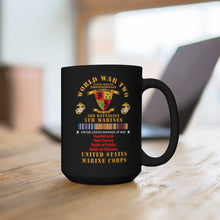 Load image into Gallery viewer, Black Mug 15oz - USMC - WWII  - 3rd Bn, 5th Marines - w PAC SVC
