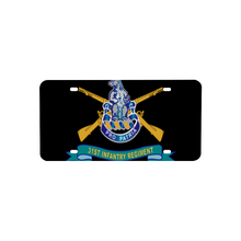 Load image into Gallery viewer, 31st Infantry Regiment with Infantry Branch and Ribbon - [Made in USA] Custom 12&quot; x 6&quot; Aluminum Automotive License Plate &amp; Frame Set
