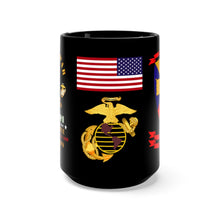 Load image into Gallery viewer, Black Mug 15oz - USMC - Vietnam War Veteran - 2nd Battalion, 5th Marines - Battle of Hue - 31 Jan 1968 – 2 Mar 1968 - w CAR VN SVC
