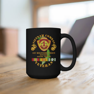 Black Mug 15oz - USMC - Vietnam Combat Vet - 1st MP Bn - DaNang - VN  SVC