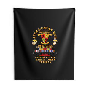 Indoor Wall Tapestries - USMC - Afghanistan War Veteran - 3rd Bn, 5th Marines - OEF w CAR AFGHAN SVC