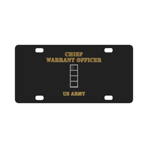 Army - Emblem - Warrant Officer 4 - CW4 - US Army - Hat Classic License Plate