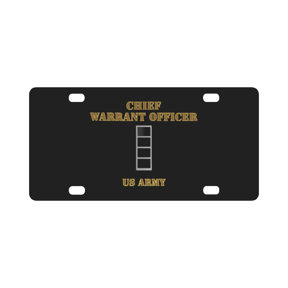 Army - Emblem - Warrant Officer 4 - CW4 - US Army - Hat Classic License Plate