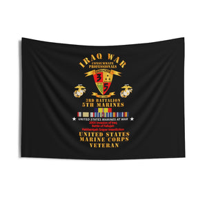 Indoor Wall Tapestries - USMC - Iraq War Veteran - 3rd Bn, 5th Marines w CAR IRAQ SVC