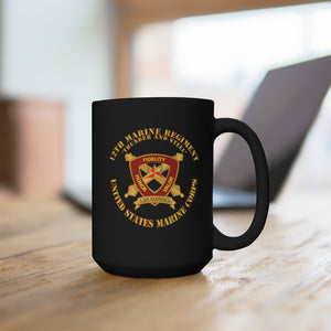 Black Mug 15oz - USMC - 12th Marine Regiment - Thunder and Steel