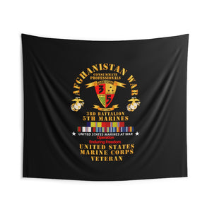 Indoor Wall Tapestries - USMC - Afghanistan War Veteran - 3rd Bn, 5th Marines - OEF w CAR AFGHAN SVC