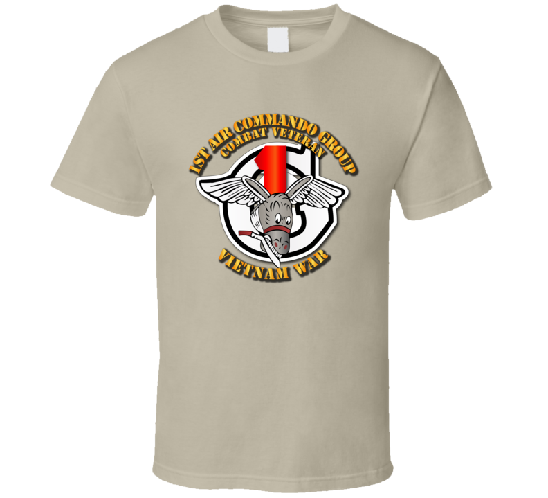 Usaf -1st Air Commando Group - Vietnam War  With Txt T Shirt