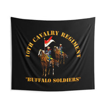 Load image into Gallery viewer, Indoor Wall Tapestries - Army - 10th Cavalry Regiment w Cavalrymen - Buffalo Soldiers
