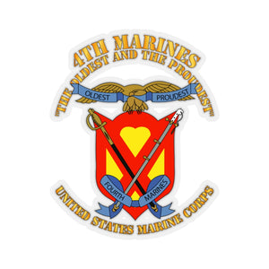 Kiss-Cut Stickers - USMC - 4th Marines Regiment - The Oldest and the Proudest