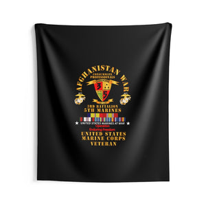 Indoor Wall Tapestries - USMC - Afghanistan War Veteran - 3rd Bn, 5th Marines - OEF w CAR AFGHAN SVC