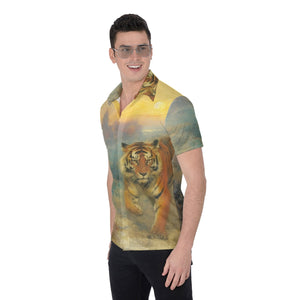 Painted Tree - Tiger in the Mist - All-Over Print Men's Shirt