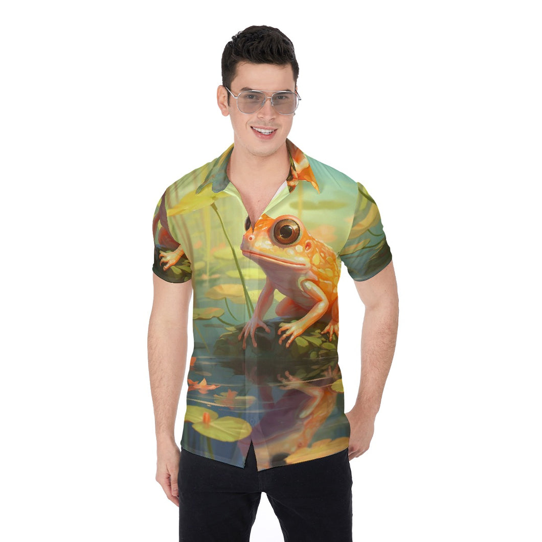 Painted Tree - Orange Frog - All-Over Print Men's Shirt