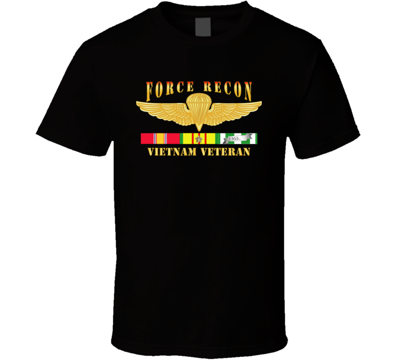 USMC - Force Recon (on fire), Vietnam Veteran, with Vietnam Service Ribbons - T Shirt, Premium and Hoodie