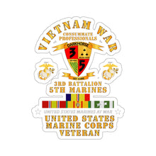 Load image into Gallery viewer, Kiss-Cut Stickers - USMC - Vietnam War Veteran - 3rd Bn, 5th Marines w CAR VN SVC
