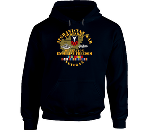 Navy - Afghanistan War  Corpsman - Operation Enduring Freedom  - Veteran W Fmf - Afghan Svc Hoodie