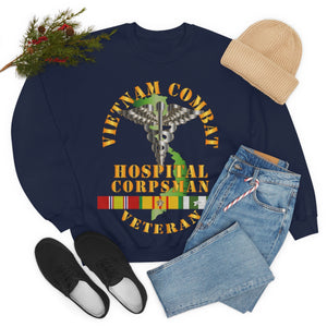 Unisex Heavy Blend Crewneck Sweatshirt - USN  - USMC - Vietnam Combat Veteran Hospital Corpsman  X 300