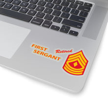 Load image into Gallery viewer, Kiss-Cut Stickers - USMC - E8 - First Sergeant (1SG) - Retired X 300
