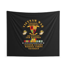 Load image into Gallery viewer, Indoor Wall Tapestries - USMC - Vietnam War Veteran - 3rd Bn, 5th Marines w CAR VN SVC
