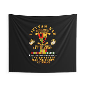 Indoor Wall Tapestries - USMC - Vietnam War Veteran - 3rd Bn, 5th Marines w CAR VN SVC