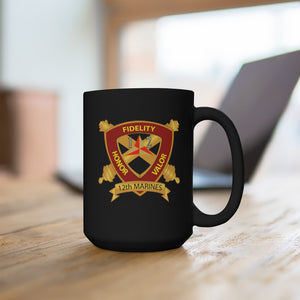 Black Mug 15oz - USMC - 12th Marine Regiment wo txt