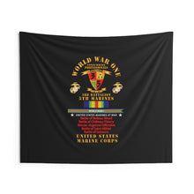 Load image into Gallery viewer, Indoor Wall Tapestries - USMC - WWI  - 3rd Bn, 5th Marines - w  WWI Ribbon - Streamer
