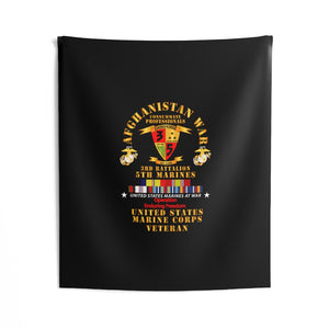 Indoor Wall Tapestries - USMC - Afghanistan War Veteran - 3rd Bn, 5th Marines - OEF w CAR AFGHAN SVC