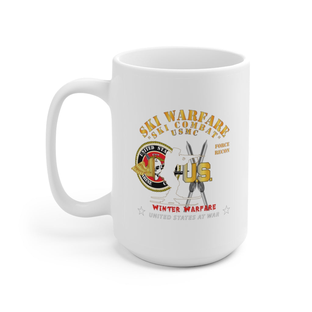 Ceramic Mug 15oz - SOF - USMC Force Recon - Ski Warfare - Ski Combat - Winter Warfare X 300