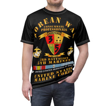 Load image into Gallery viewer, Unisex AOP Cut &amp; Sew Tee - USMC - Korean War - 3rd Bn, 5th Marines w KOREA SVC
