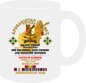 Army - Battle Kamdesh COP Keating - 61st Cavalry with AFGHANISTAN Service Ribbons - Mug