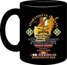 Load image into Gallery viewer, Army - Battle of Kamdesh &quot;COP Keating&quot;, 61st Cavalry with AFGHANISTAN Service Ribbons, &quot;Never Forget&quot; Mug
