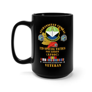 Black Mug 15oz - USAF - Afghanistan Vet w 22d Special Tactics Squadron X 300