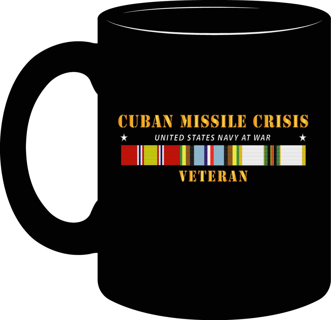 Navy - Cuban Missile Crisis with National Defense Medal, Armed Forces Expeditionary Medal, Cold War Service Medal Ribbons - Mug